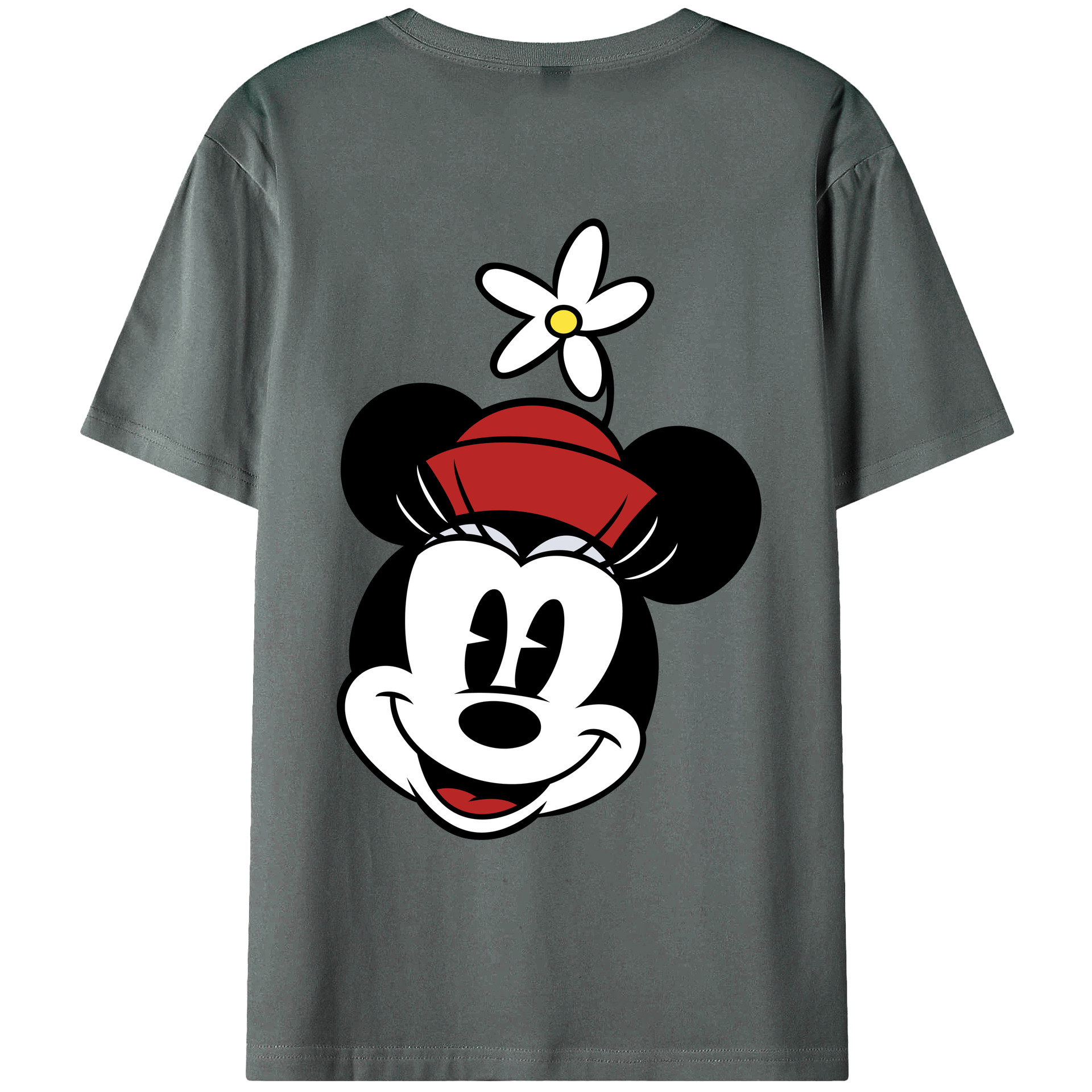 ミッキーマウス Mickey Mouse 綿100％ メンズ半袖Tシャツ（バックプリント） 通気性